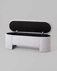 Банкетка Taks с местом для хранения букле светло-серый