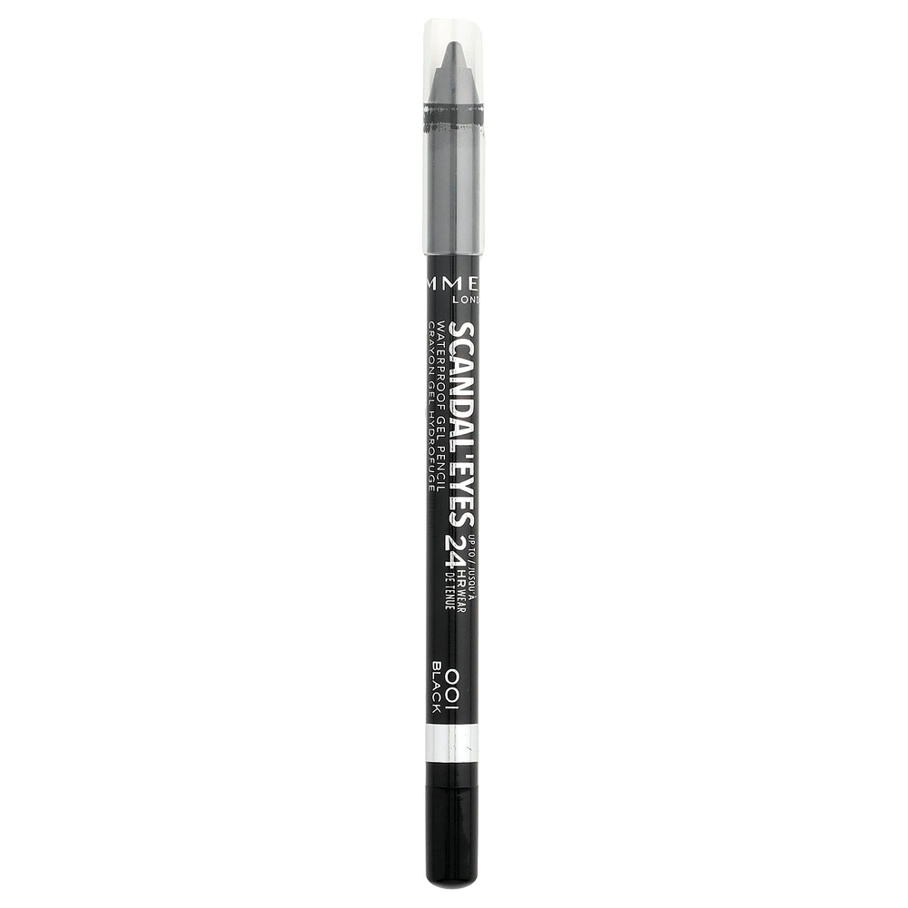Rimmel London, Scdal'Eyes, водостойкий гелевой карандаш, 001 черный, 1,3 г (0,04 унции)