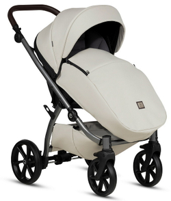 Детская коляска Tutis Uno 5 Plus Leather collection 3 в 1 с автокреслом Elo Lux EduSky Black 1402168 Black Sesame