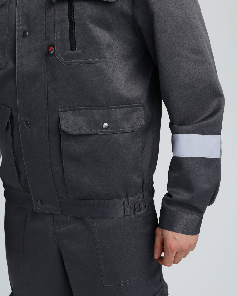 Костюм Нейч-2 СОП с капюшоном К. (тк.Смесовая,210) п/к, т.серый/св.серый