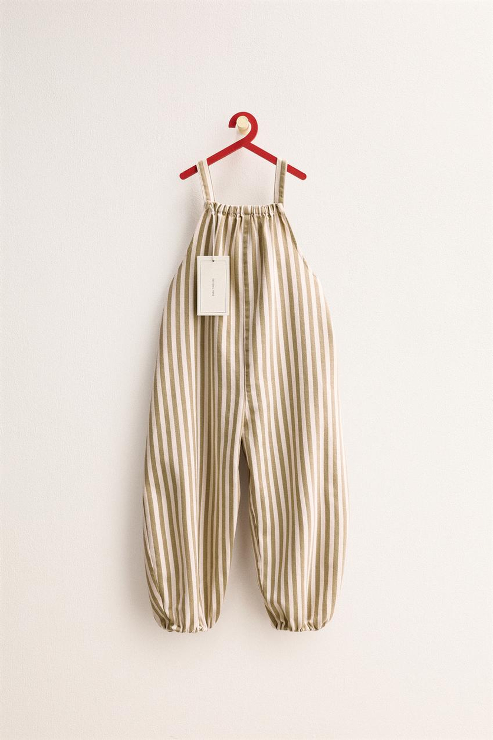 ZARA TIMELESS — ДЛИННЫЙ КОМБИНЕЗОН В ПОЛОСКУ, РЫЖЕВАТО-КОРИЧНЕВЫЙ