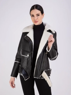 Дубленка зимняя натуральная укороченная