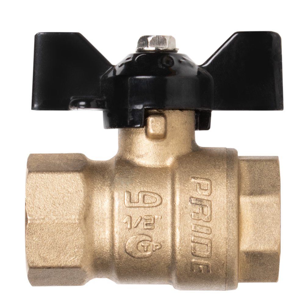 Кран шаровой латунный LD Pride 44.15.В-В.2М.Б Ду15 Ру16 для манометра, вн-вн, (бабочка)