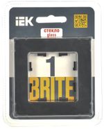 BRITE Рамка 1-местная РУ-1-2-Бр стекло черный матовый IEK