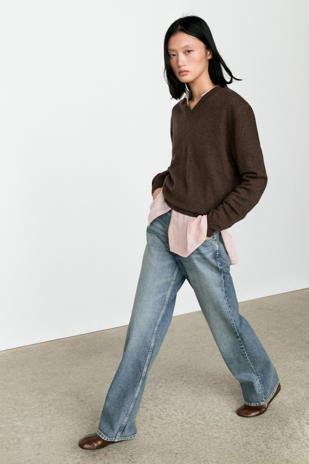 Massimo Dutti Свитер из 100% кашемира, табачный