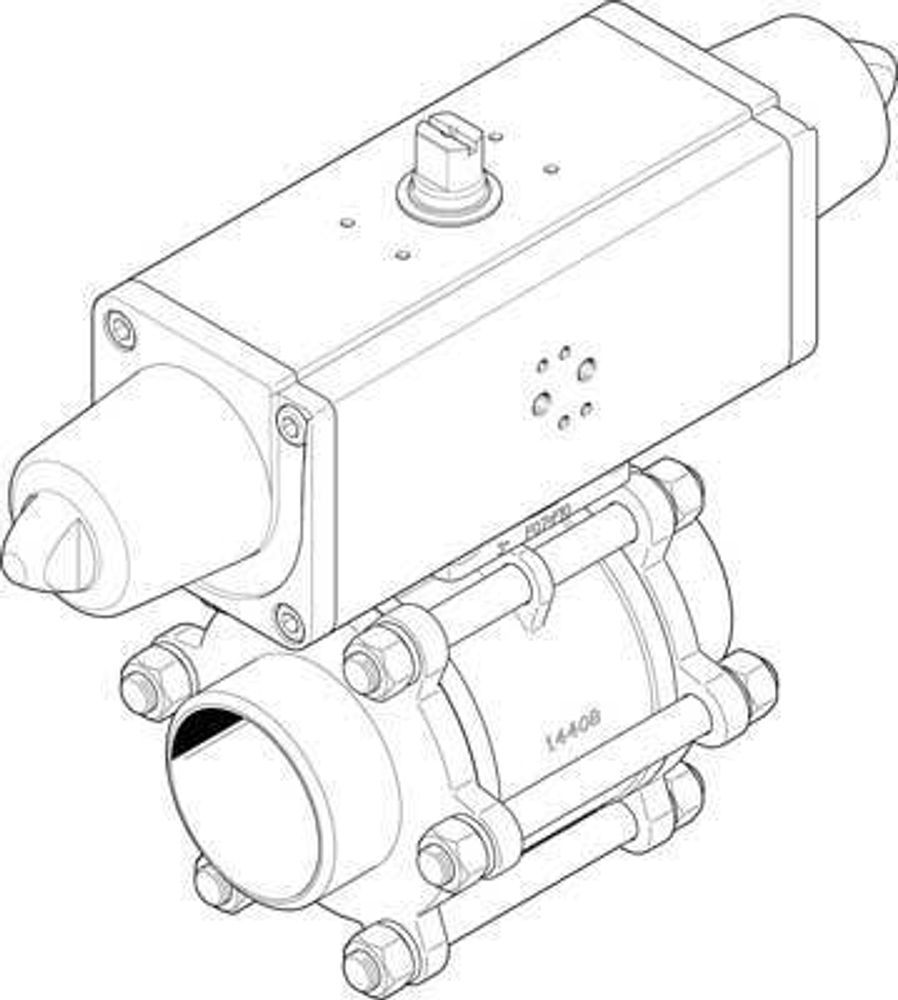 VZBA-4&quot;-WW-63-T-22-F10-V4V4T-PS240-R-90- Шаровой кран с приводом