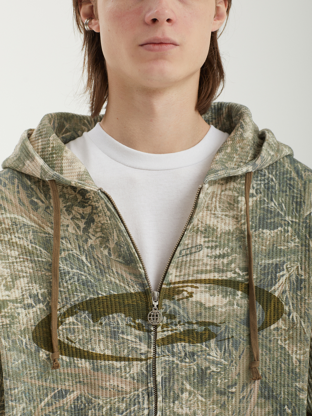 Мужская Толстовка Oval Globe Waffle Zip-up