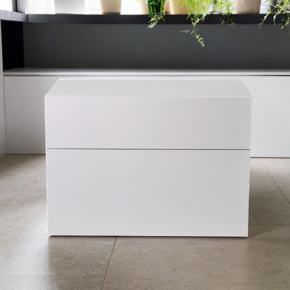 Комод белый Оланд без ручек 2 ящика для вещей и одежды с органайзерами для ящиков