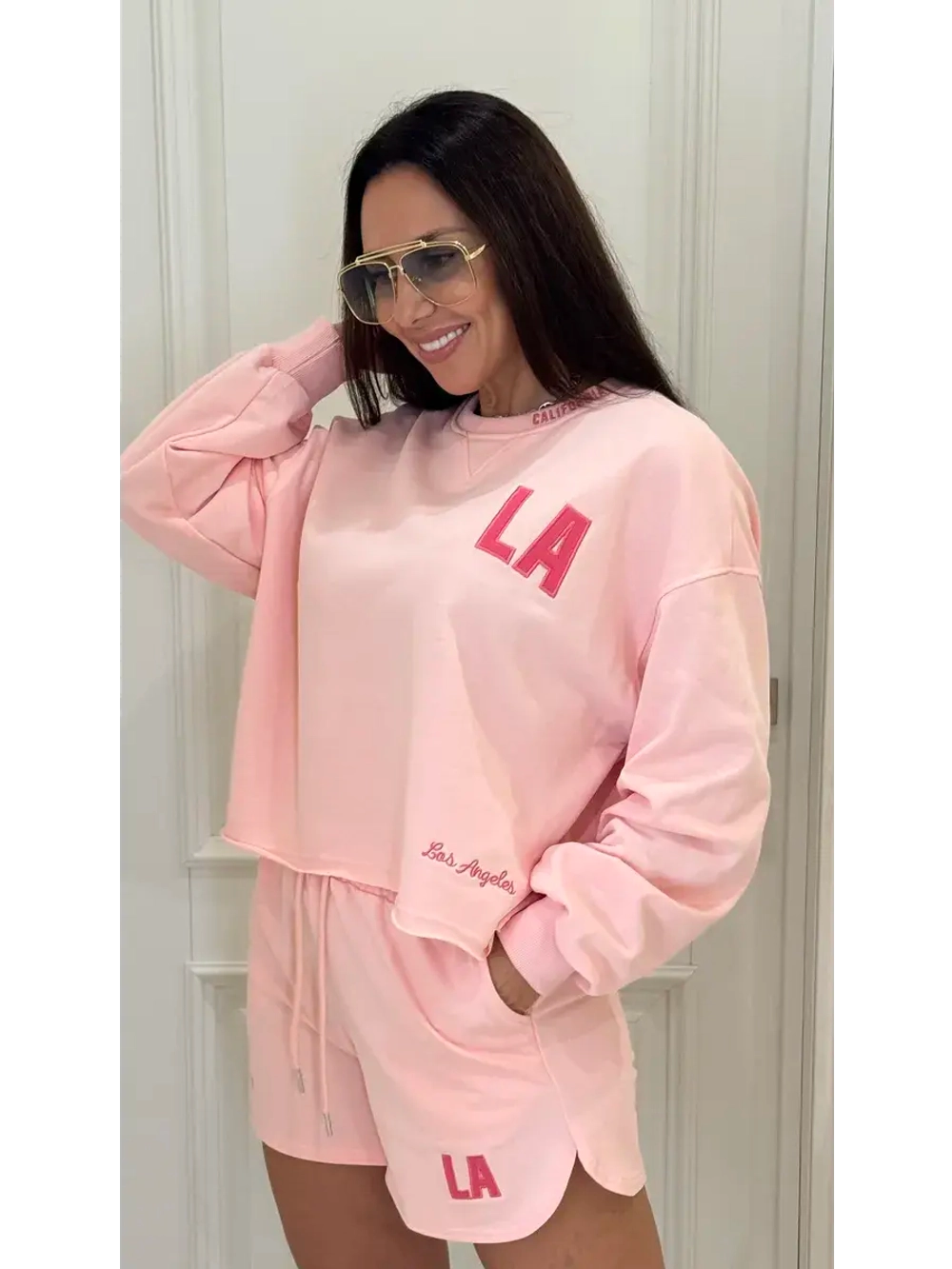 Спортивный костюм женский двойка свитшот с шортами LA