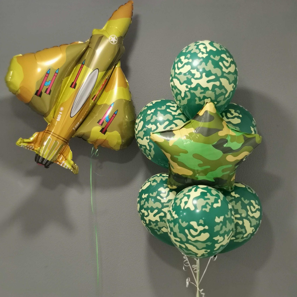 Фольгированный шар-фигура «Истребитель» милитари, 99 см
