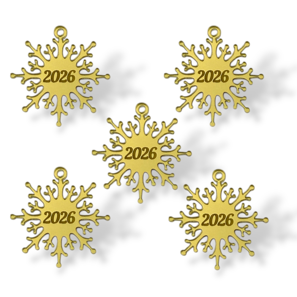 Топпер Бирка снежинка "2025" (4,5см) ТБ6157 5шт акрил