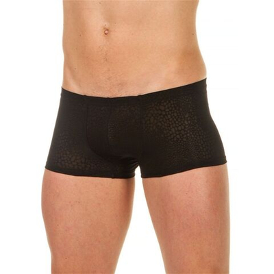 Мужские трусы-хипсы из ткани с текстурой змеиной чешуи Snake Black Boxer (Размер: L) (Цвет: черный)