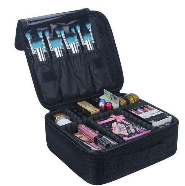 Кейс-сумка визажиста или бровиста, для кистей и косметики. Черный 26х24х10 см