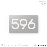 Номер на дверь 596, табличка на дверь для офиса, квартиры, кабинета, аудитории, склада, серая 120х70 мм, Айдентика Технолоджи