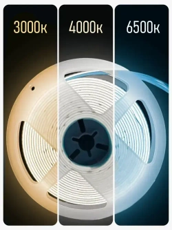Светодиодная лента 5м СОВ 12V 10W/M (320 LED) Холодный белый 6500 K