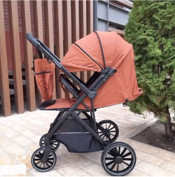 Прогулочная коляска с перекидной ручкой Luxmom H2, красная