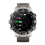 Спортивные часы Garmin MARQ Aviator (Gen 2), титановый блочный браслет, чёрный силиконовый ремешок Безель из титана и керамики, корпус из титана, AMOLED-дисплей с куполообразным сапфировым стеклом. Блочный браслет с раскладывающейся застёжкой и силиконовы