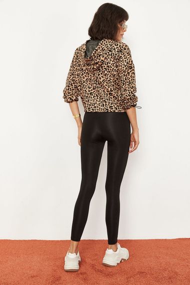 Qadın üçün qara rəng, parlaq, streç material lasina 2253399