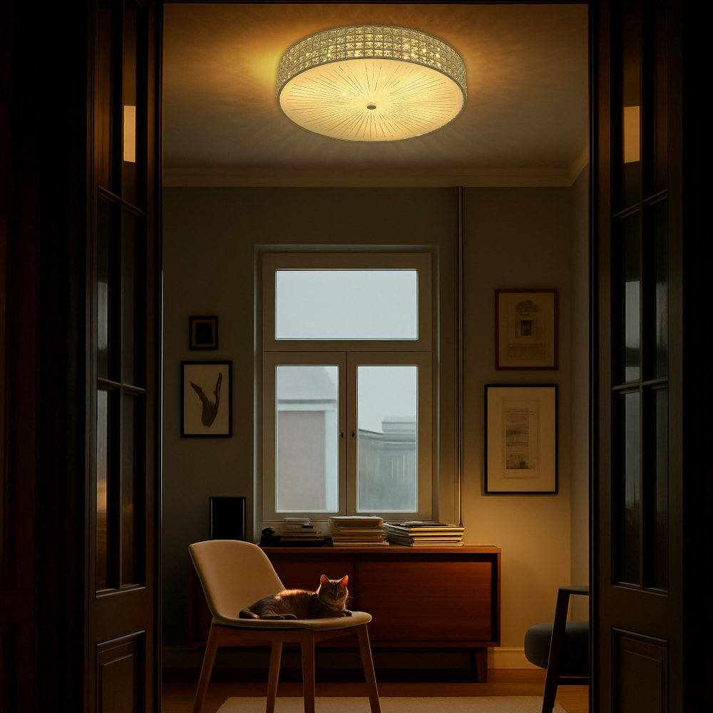 Citilux Портал CL32418G1 LED RGB Люстра хрустальная с пультом Хром