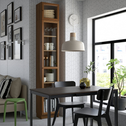 IKEA OXBERG  (ИКЕА ОКСБЕРГ)  -  Стеклянная дверь, коричневый орех, 40x35 см