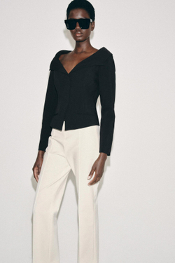 ZARA БЛЕЙЗЕР ПРИТАЛЕННОГО КРОЯ — ZW COLLECTION, ЧЕРНЫЙ