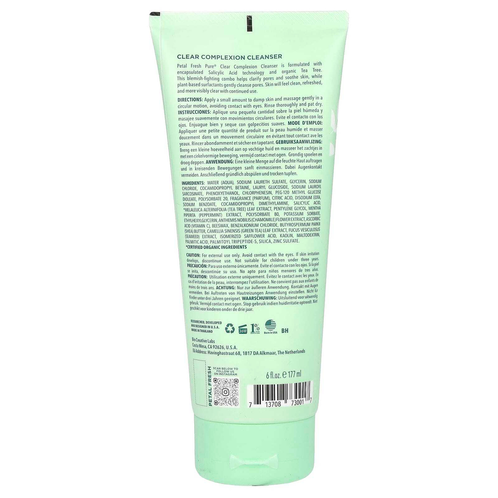 Petal Fresh, Pure, очищающее средство для лица, чайное дерево, 177 мл (6 жидк. унций)