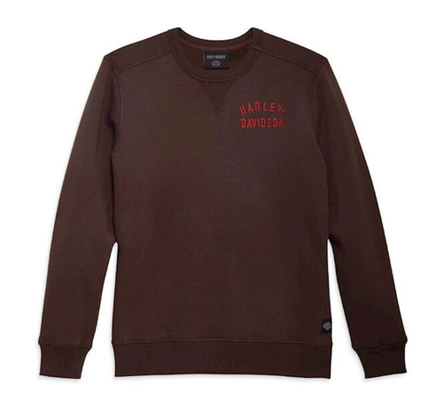 Лонгслив Men's Staple Embroidered Sweatshirt Brown Harley-Davidson