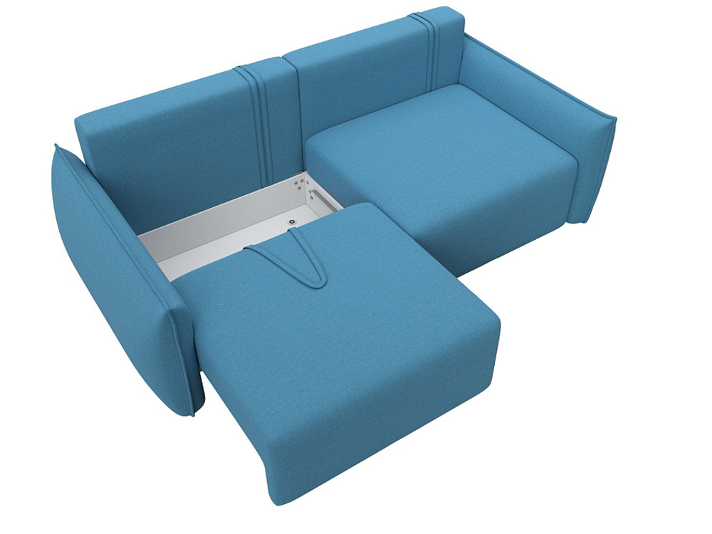 Диван прямой Лига-051 НПБ РОГОЖКА Амур 10 голубой