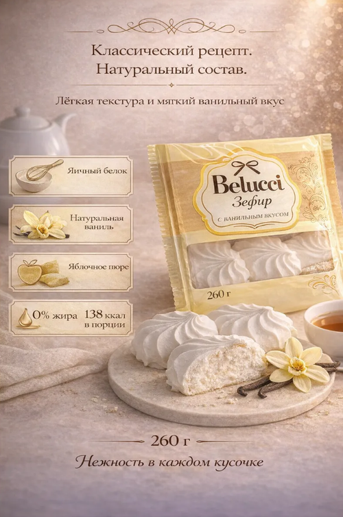 Зефир Ванильный / 260 г / ТМ Belucci
