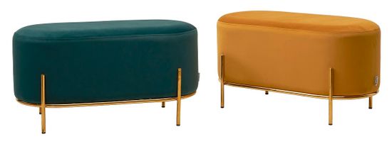 Пуф для гостиной ZEN BLUVEL-68 желтый, велюр / золотой каркас