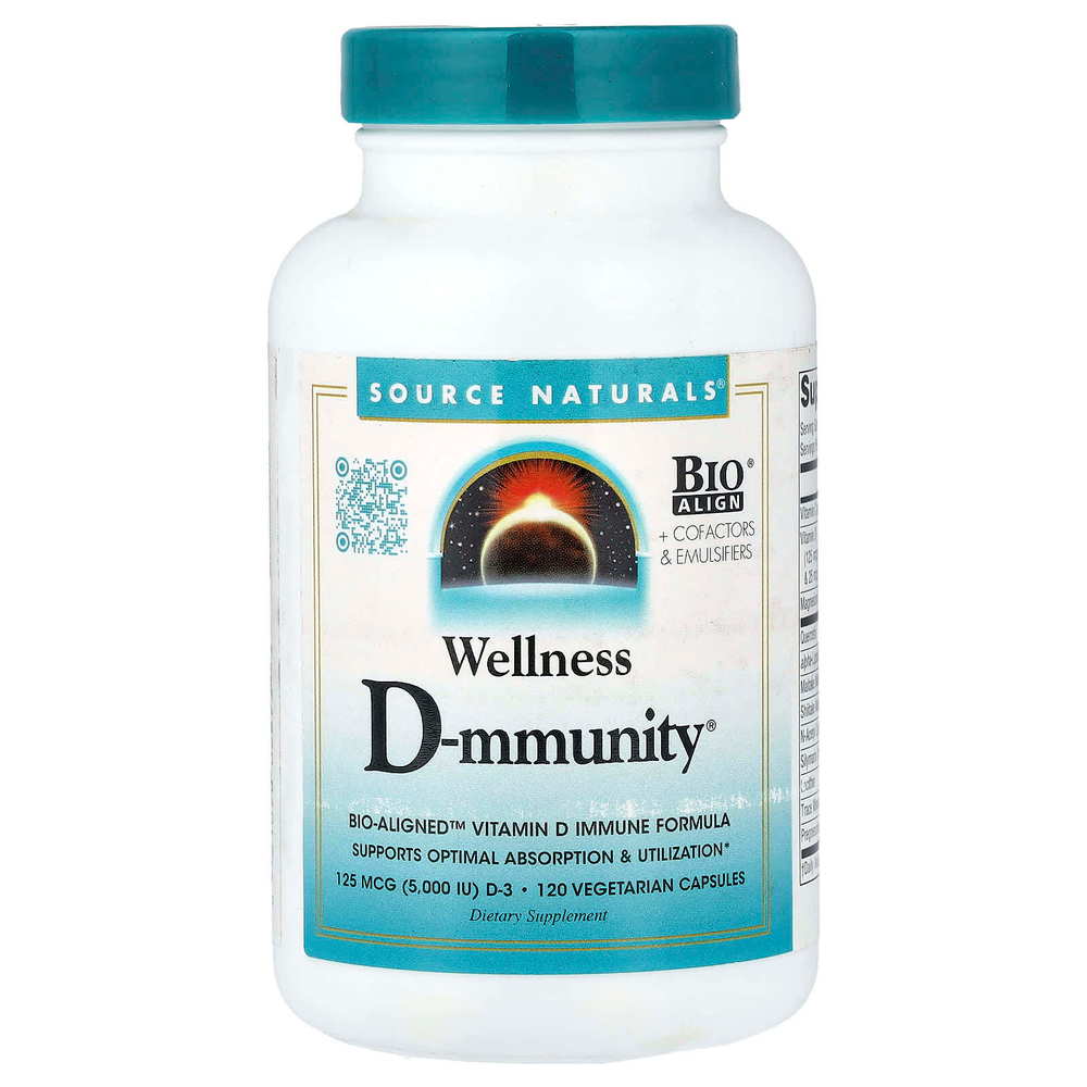 Source Naturals, Wellness D-mmunity™, 120 вегетарианских капсул