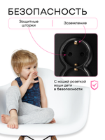 Розетка двойная в один подрозетник с заземлением