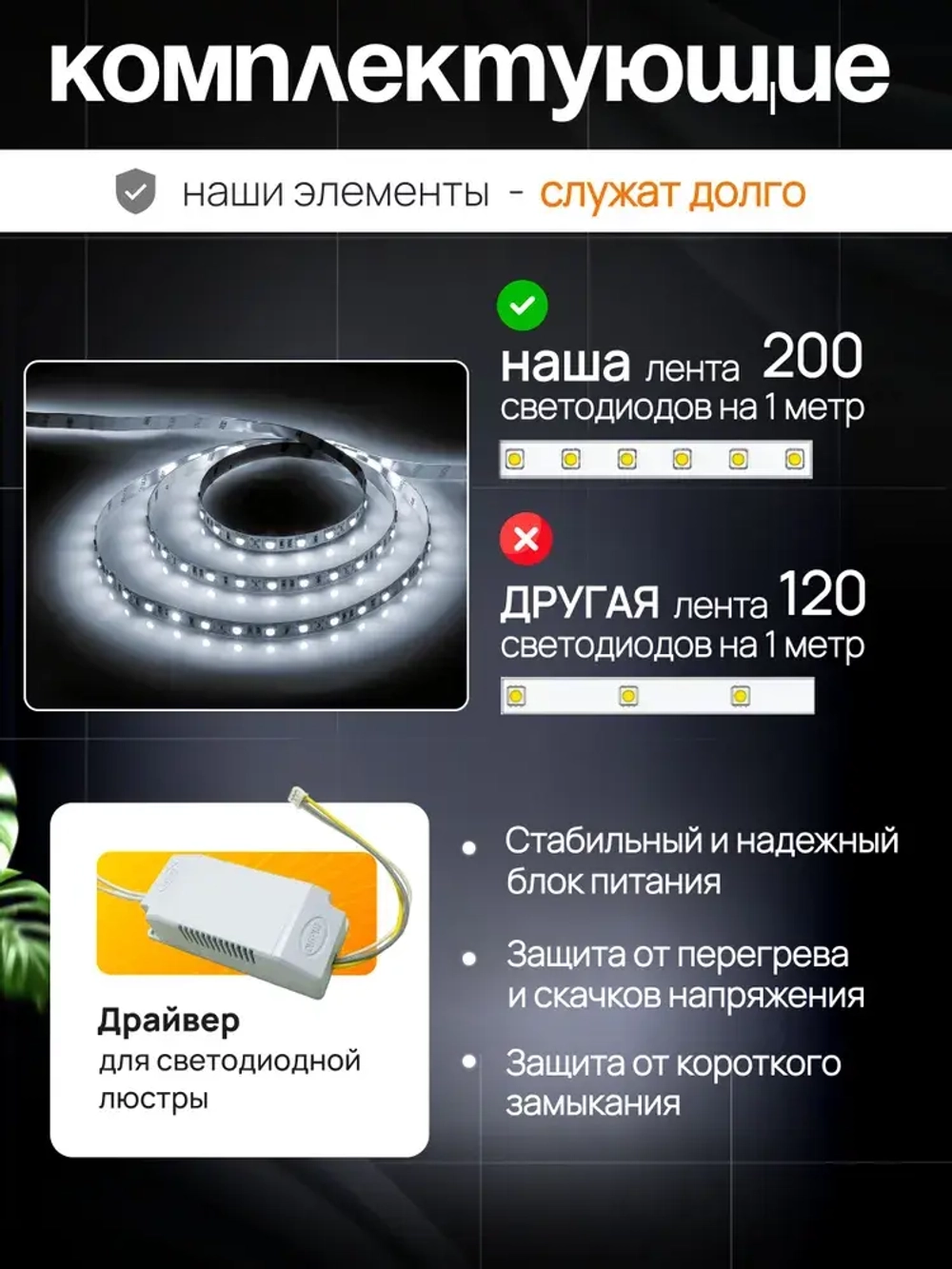 Люстра потолочная светодиодная в зал 3796/800 BK, люстра с пультом 76Вт