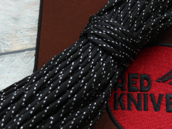 Паракорд 550 черный - сигнальный (7 жил) RZ Manufacturer PC007 - 1 метр