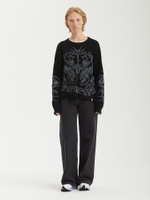 Женский Свитер (Round-neck) Skyra Black Washed Sigil Cross Graphic
