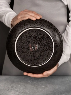 Набор посуды 6 тарелок 27 см плоских графит для ресторана