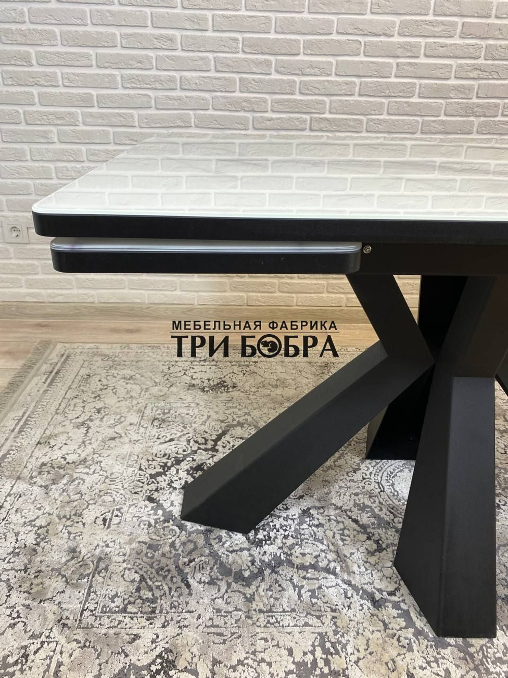 Кухонный раздвижной стол "Спайдер", итальянский мрамор