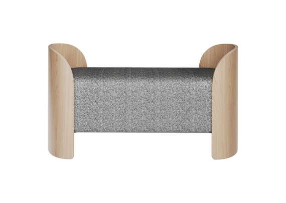 Банкетка Lagom 2 120 см (серый рогожка, натуральный дуб)