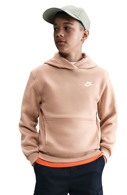 Детская теннисная толстовка Nike Kids Sportswear Club Fleece Pullover Hoodie - hemp/white