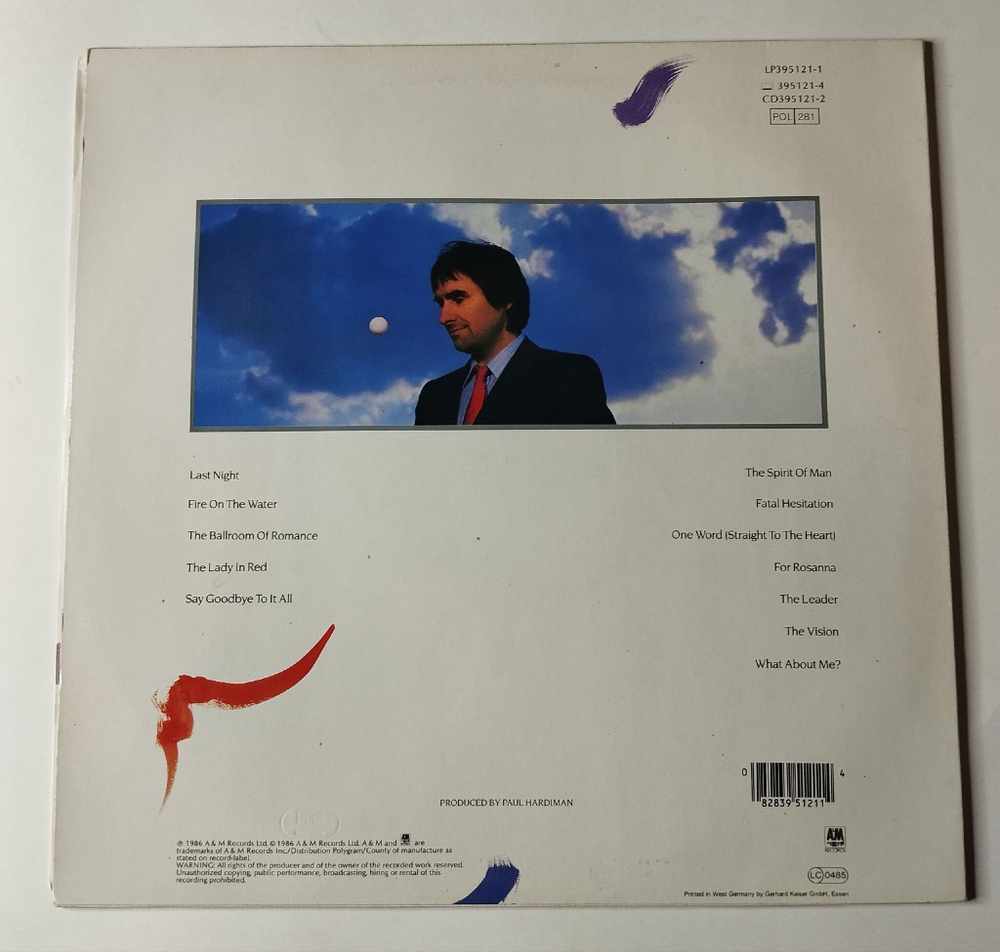 Винтажная виниловая пластинка LP Chris de Burgh Into The Light (Germany 1986) The Lady In Red (Miss Print)