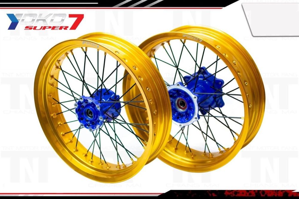 Motard wheel set for Honda CRF300L-Rally. 17 inches rims. Black/Red (ABS/non ABS)