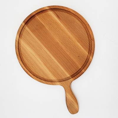 Доска для подачи круглая с ручкой;бук;D=350мм