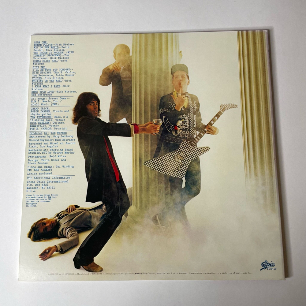 Винтажная виниловая пластинка LP Cheap Trick Dream Police (Japan 1979) (Obi) (Два Постера, 7 дюймовка, Полный Комплект)