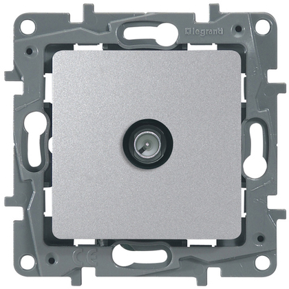 Розетка TV (телевизионная) проходная - алюминий ETIKA Legrand