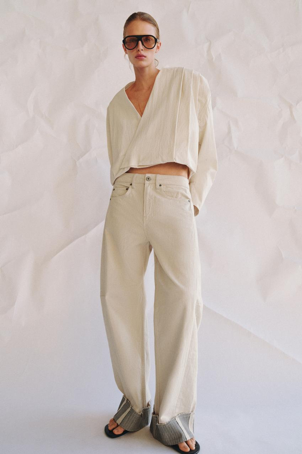 ZARA ДВУБОРТНАЯ КУРТКА СО СКЛАДКАМИ — ZW COLLECTION, СВЕТЛЫЙ РЫЖЕВАТО-КОРИЧНЕВЫЙ