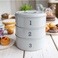 Kitchen Craft Контейнер Living Nostalgia 3 яруса 22х27см серый