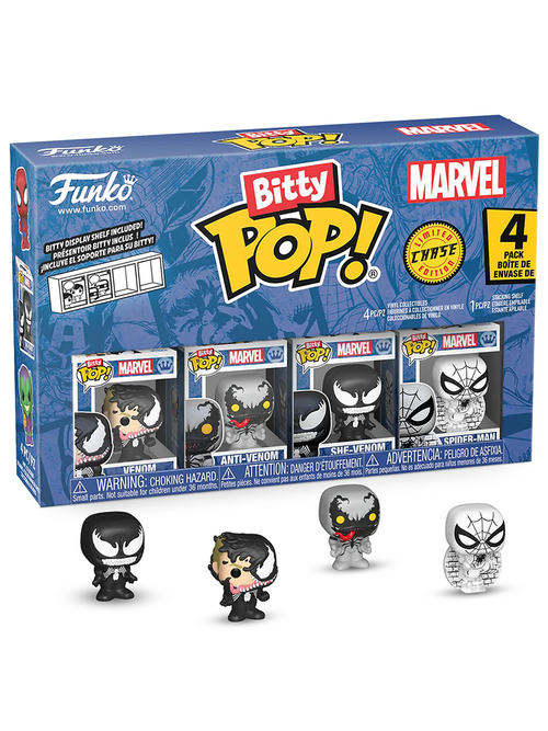 Фигурка Funko Bitty POP! Marvel Spider-Man Venom+Anti-Venom+She-Venom+Chase (1 of 4) 4PK 85703
