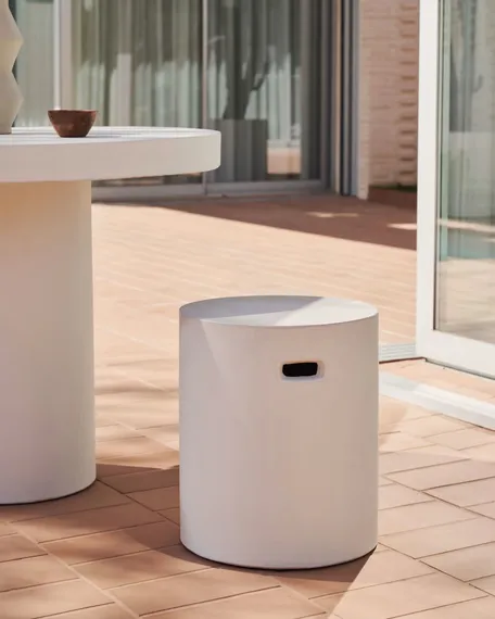 Столик-табурет Aiguablava, Ø37 см, белый цемент