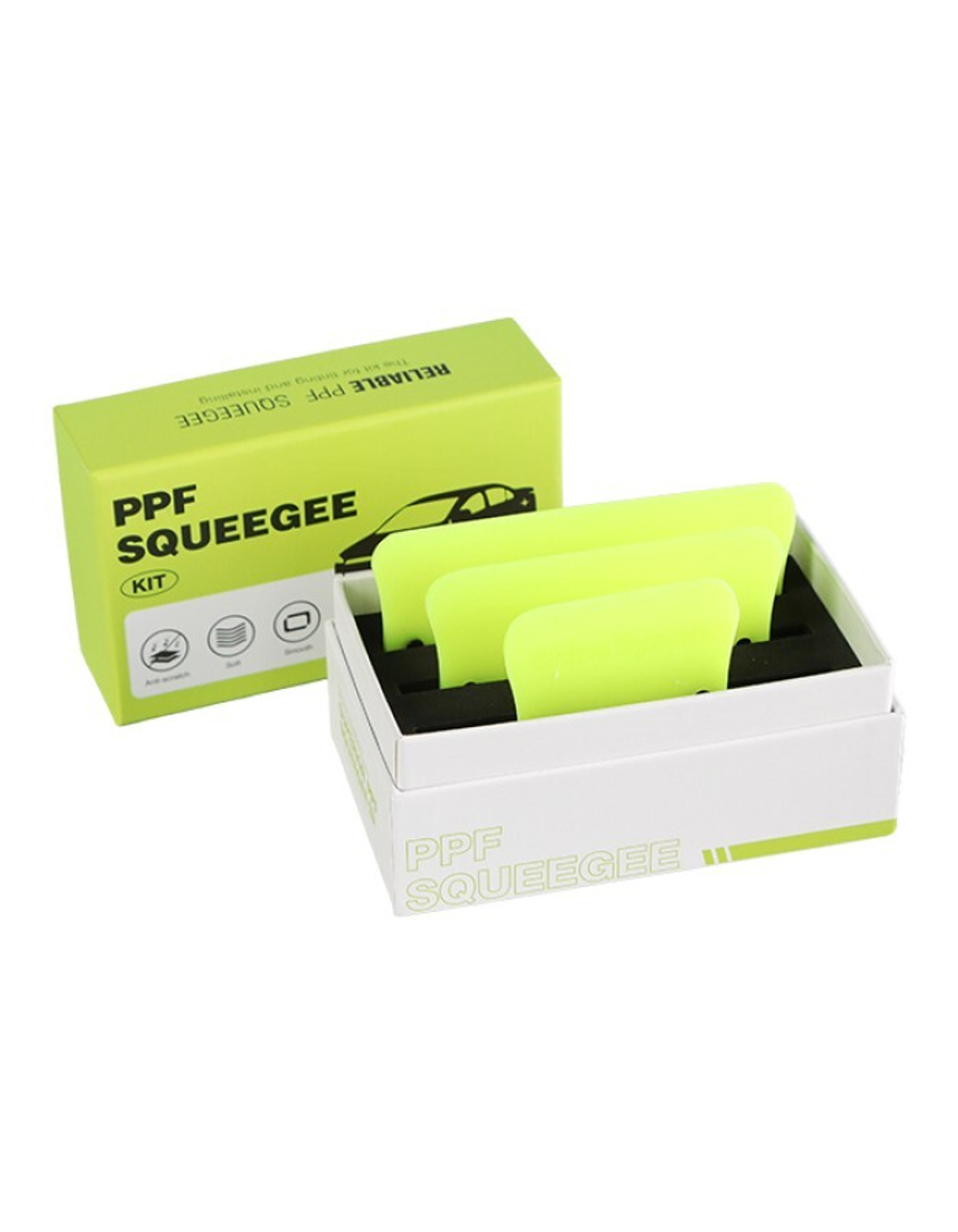 Shine Systems Набор ракелей с острыми углами PPF зеленого цвета 5 шт 1 подарочная коробка