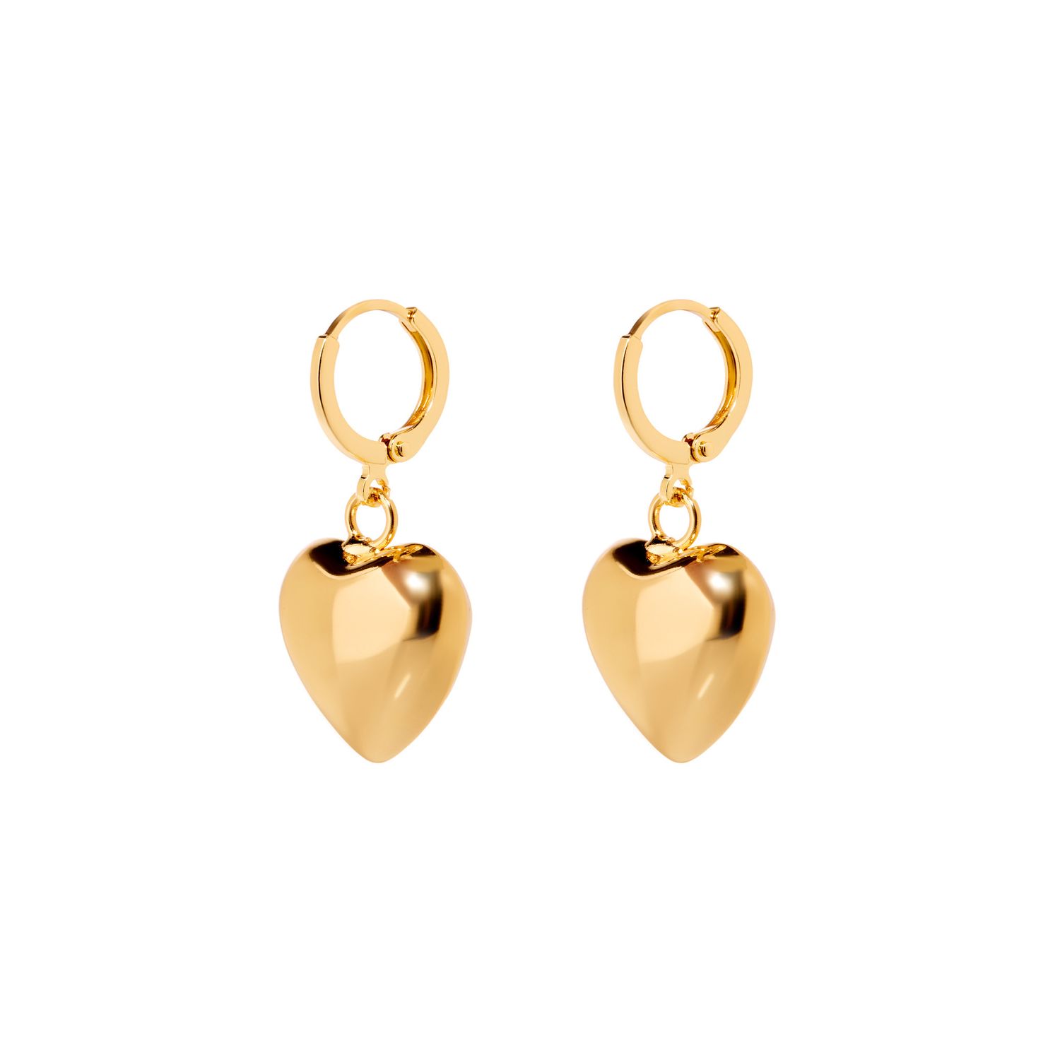 Серьги Puffy Gold Heart Earrings